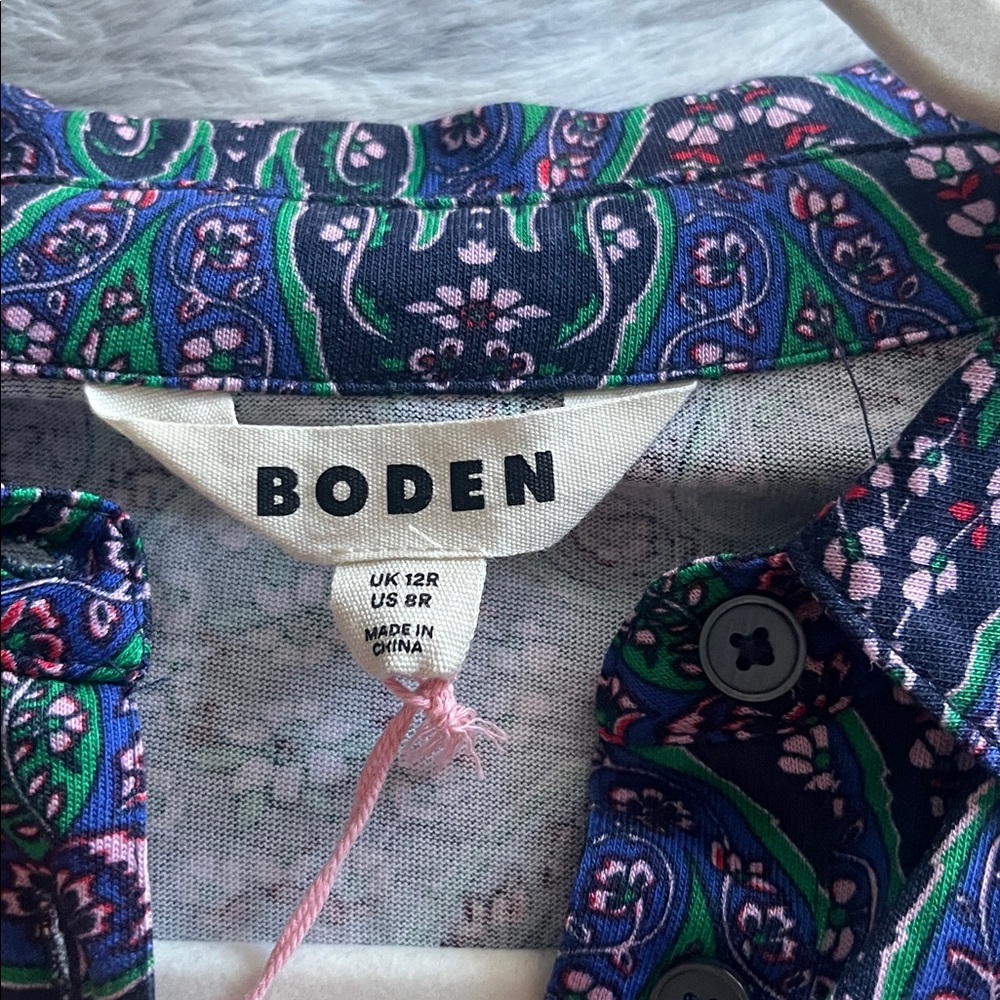 Boden Navy and Purple Paisley Shirt - Picture 4 of 6